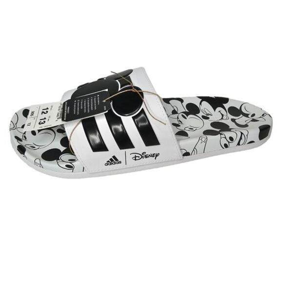 NWT Adidas Slides Mens Size 12 Disney Mickey Mouse Adilette Comfort Black White main image 12